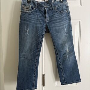Miss Me Blue Denim Jeans with Silver Accents
